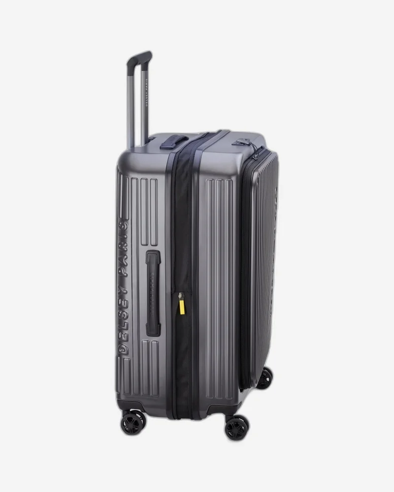 DELSEY Paris  securitime front opening 65 cm 4 double wheeled expandable check-in luggage trolley case - anthracite  | Best Price UAE